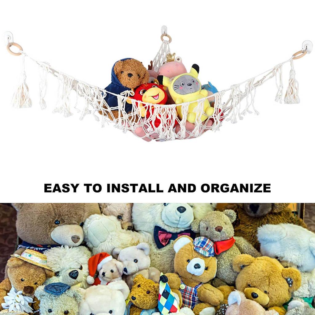 Stuffed Animal Storage Hammock Toy Hammock Hammock Storage Net Toy Storage Hammock Toy Corner Net Cotton Rope Stuffed Animal Organizer Stuffed Animal