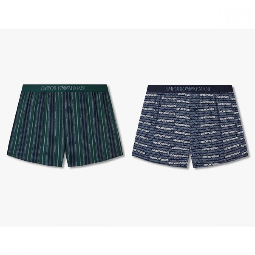 Emporio Armani Men S Cotton Trunk 2 Set  Logo Pattern   0815312092  0815312095 L(105)