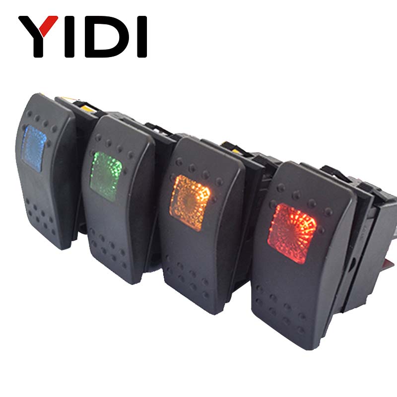 Bară rezistentă la apă comutator basculant barcă mașină buton comutator basculant 12V 220V Lampă cu LED-uri 4pin pornit oprit DPST