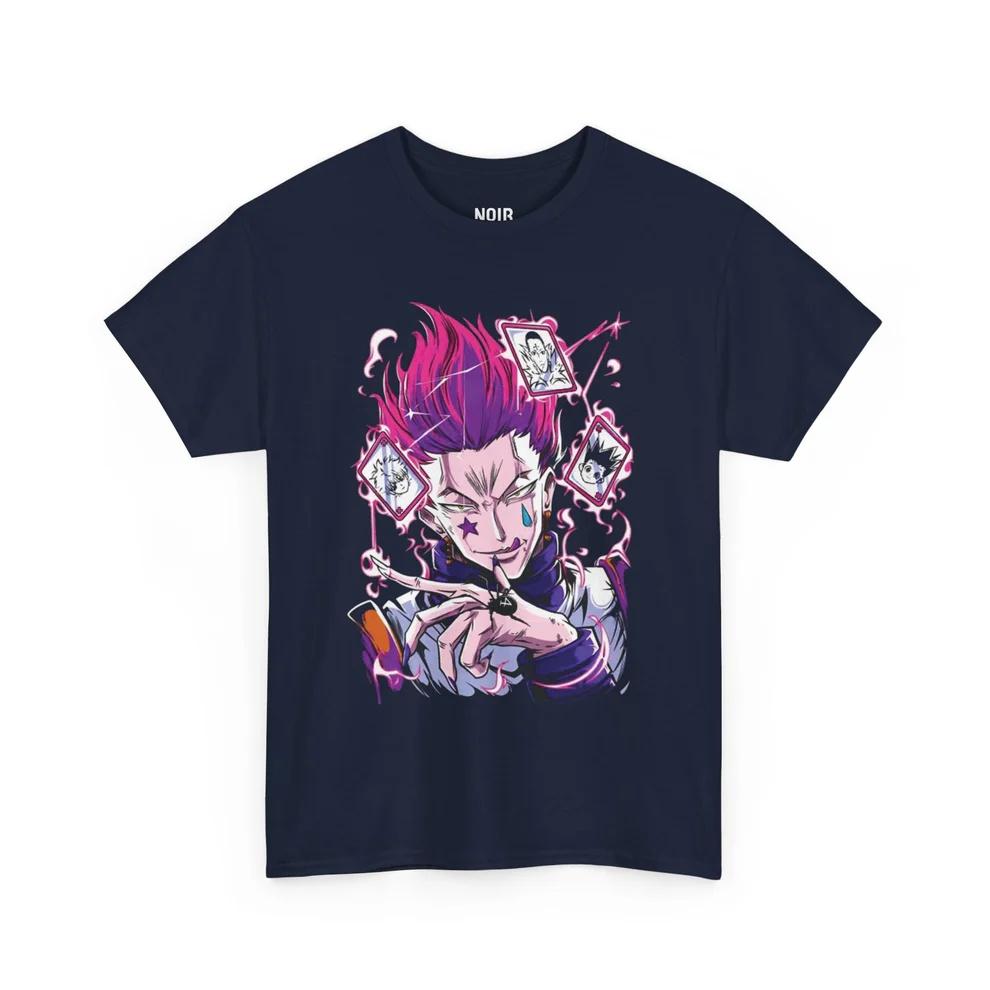HUNTERHUNTER Hisoka Phantom Cards Pure Cotton Tshirt Men and Women Anime Style Fashion Comfortable Casual Short Sleeved Shirt