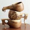 Natural solid wood Finland cup home outdoor camping mug acacia wood cut without splicing milk cup tea cups