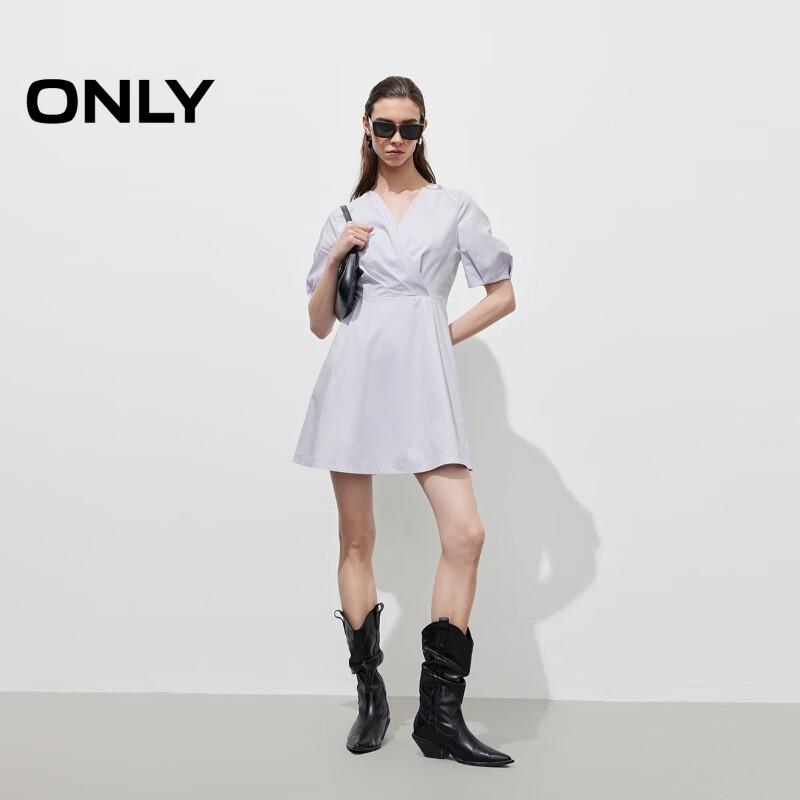 ONLY Women's V-neck Puff Sleeve A-line Short Dress