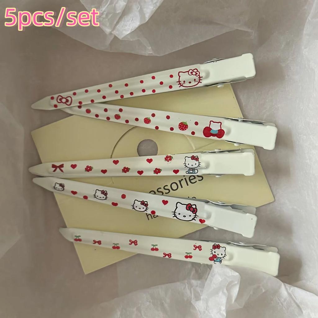 4/5 шт. Друкована шпилька для волосся «Кітті», позиціонуючий затискач, мультяшна шпилька-качка, трендова та універсальна декоративна шпилька для чубчика
