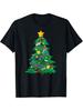Men's Funny Police Officer Christmas Tree T-Shirt - Heavyweight 100% Cotton Loose Fit Short Sleeve