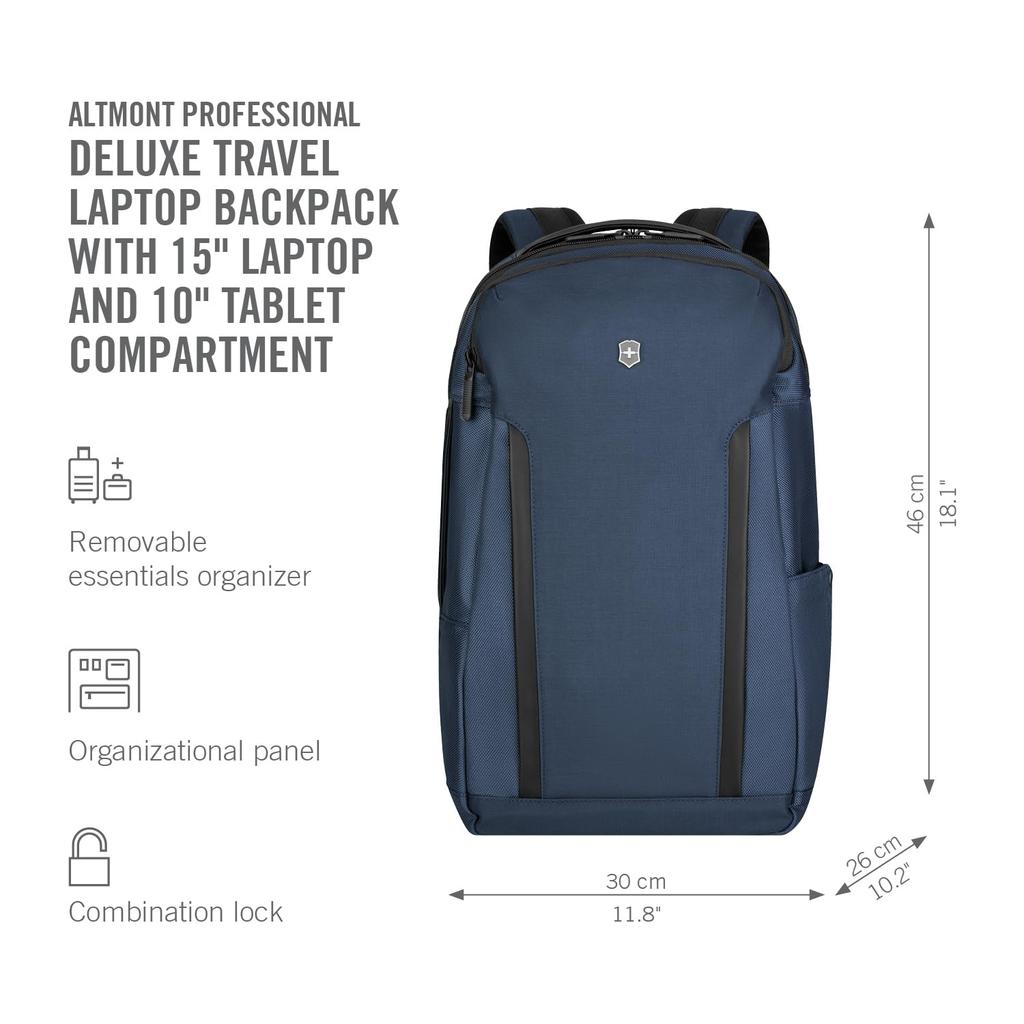 Victorinox Altmont Professional Deluxe Reise-Laptop-Rucksack mit abnehmbarem, leichtem Fach, ideal für Geschäftsreisen und mit einem separaten Fach