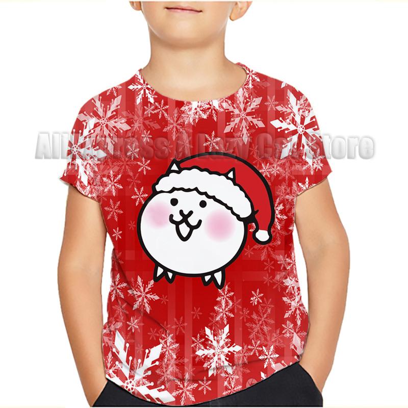 Game The Battle Cats T Shirt Banban Garden O-Neck Tshirt Cartoon Tops Tees Children Anime T-shirt Summer Clothes Camiseta