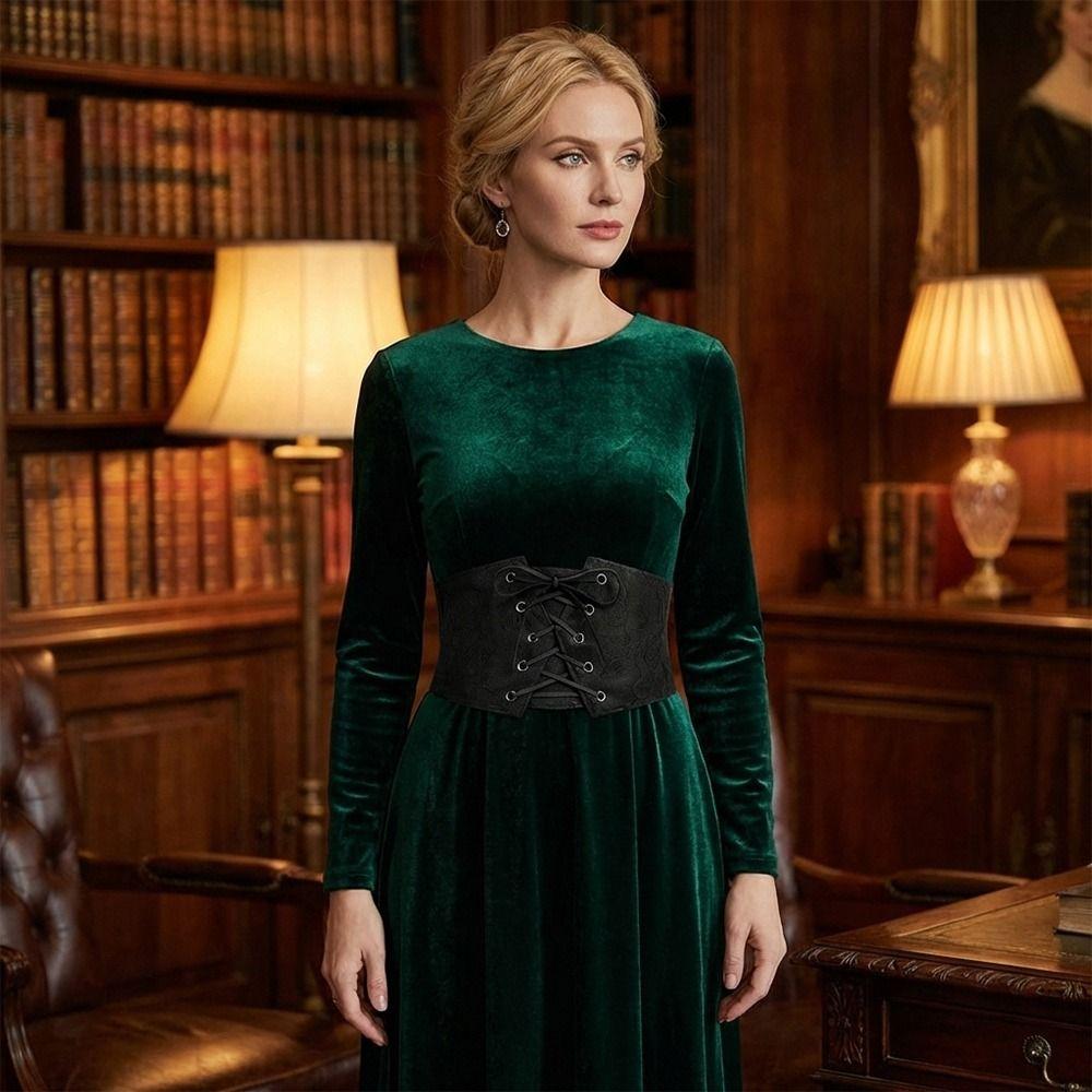 Black Lace Corset Belts Lace Embroidery Waist Belts Trendy Slimming Body Belts Female