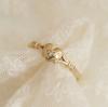 New Fashion Gold Plated Stainless Steel Rings For Women Heart Ring Jewelry Accessories Size 6-11