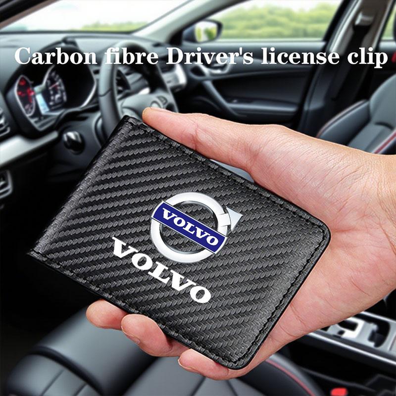 Koolstofvezel Auto Rijbewijs Tas ID Kaarthouder Portemonnee voor Volvo XC60 S90 XC90 S60 XC40 V60 V90 S40 Volvo C40 C70 Accessoires