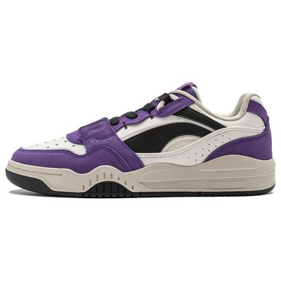 Li Ning Yuebai Dämpfung Atmungsaktiv Niedrig geschnitten Skateboard-Schuhe Unisex Weiß Lila AGCS427-13