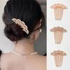 Imitation Pearl Hair Comb Five-Tooth Crystal Hairpin for Hanfu Modern Simple Metal Bun High-end Versatile Hair Accessories New