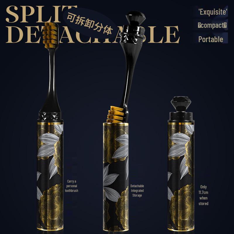 4-Piece Gift Box: Portable Lipstick-Style Toothbrush with Soft Bristles for Gum Protection and Travel