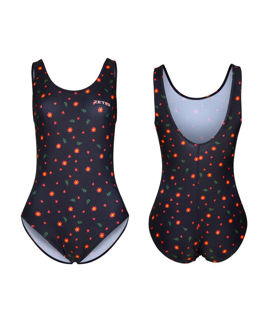 Jeteseu Women'S Splash U-Back Indoor Swimsuit Christmas Bloom L4A5014