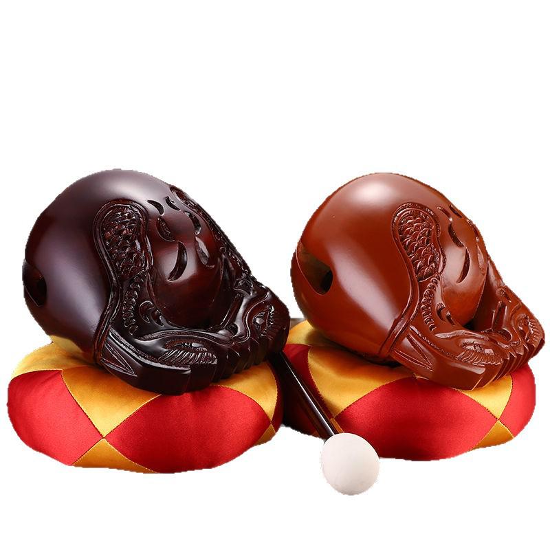 Camphor Wood Fish Percussion Instrument - Exquisitely Carved Solid Wood for Buddhist Chanting and Dharma Rituals