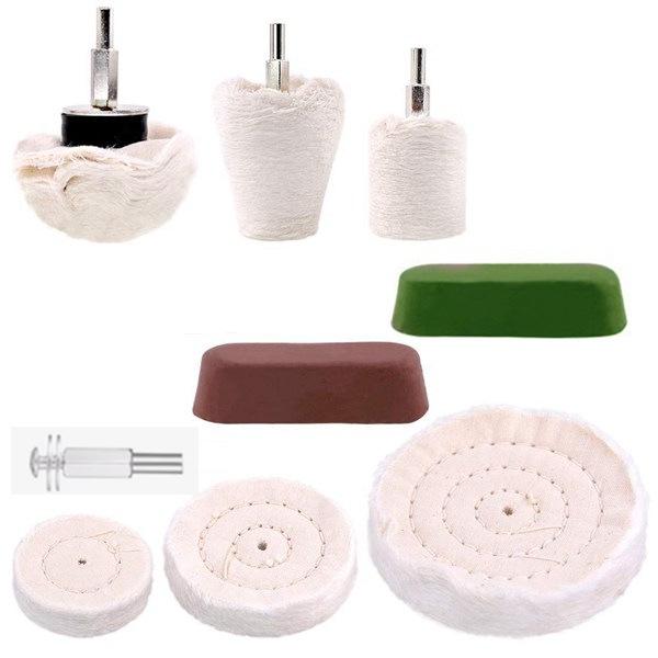 6-Piece Polishing Flap Wheel and Wax Set for Metal Grinding