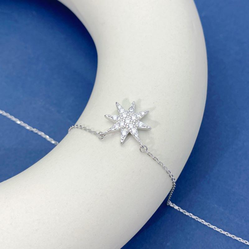 Exquisite S925 Silver Eight-Pointed Star Necklace - Fashionable, Luxurious, and Versatile Design for Women