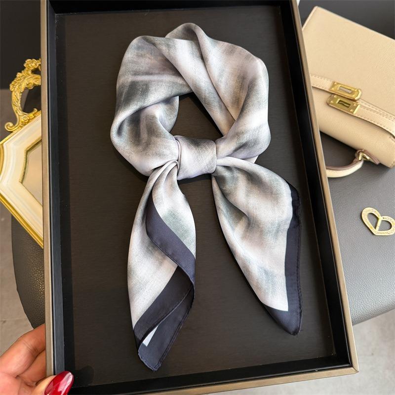 Vintage Printed Check Square Scarf For Women Fashion Accessory