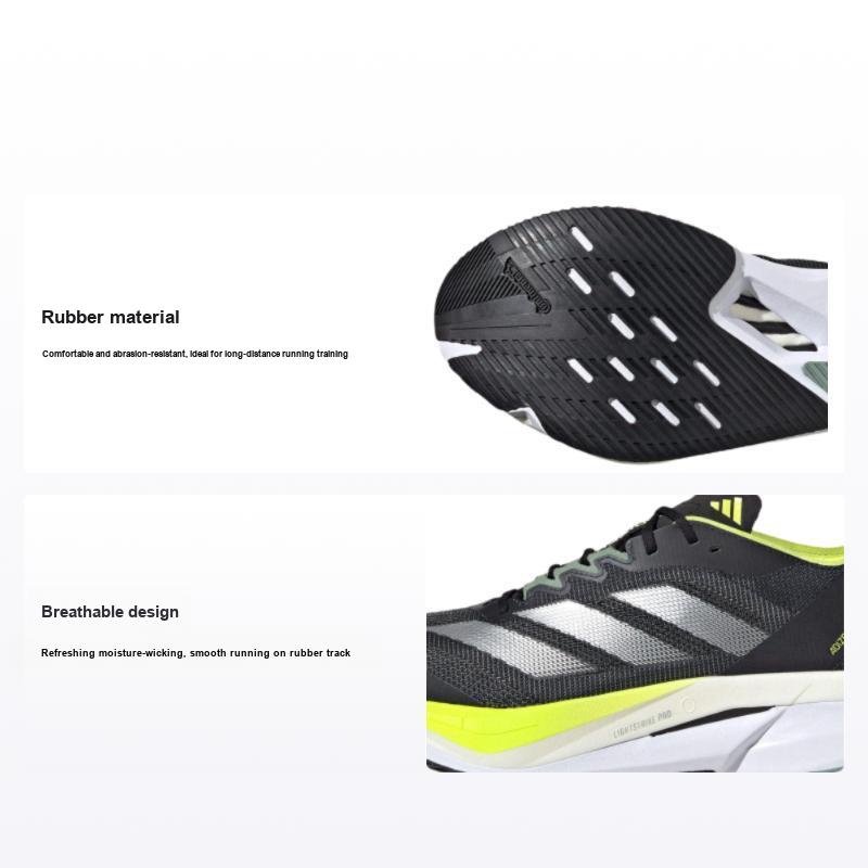 adidas Adizero Boston 12 Aurora Ink Серебристый Металлик Пульсирующий Лайм Мужские Кроссовки Черный JI4477 44⅔