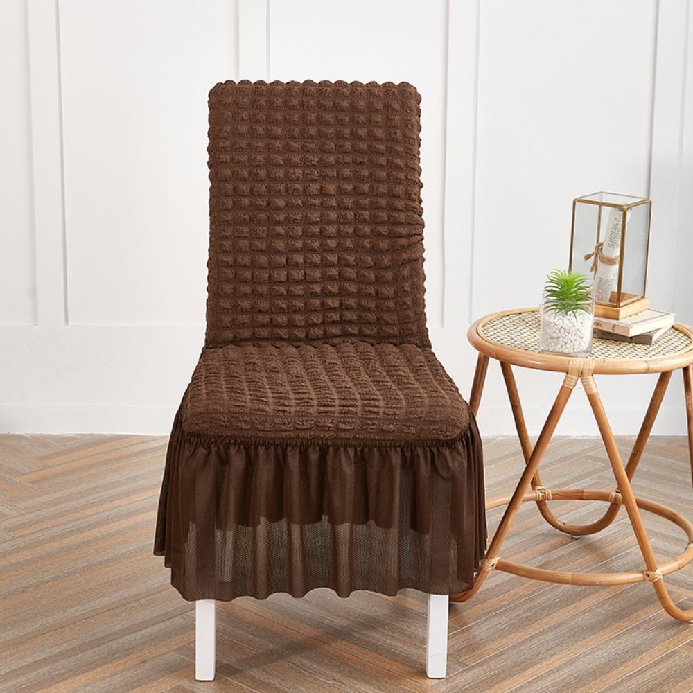 Stretch Chair Covers Pure Color Seersucker Dustproof Elastic Seat Covers for Home Hotel