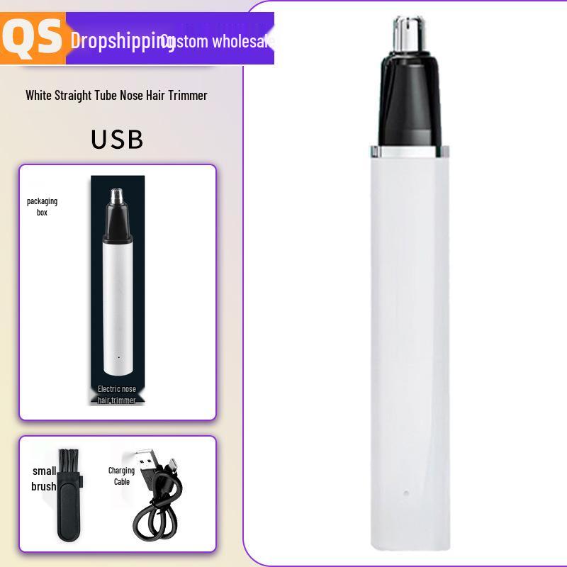Rechargeable Waterproof Unisex Nose Hair Trimmer with Power Display