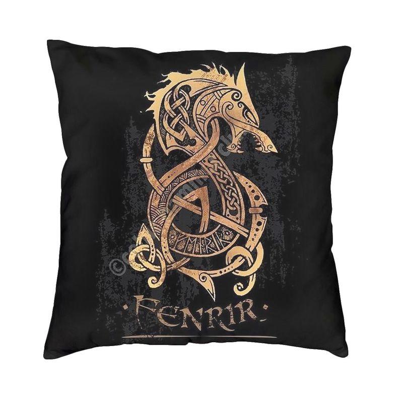 Viking Valhalla Fenrir Modern Pillow Cover Decoracion Salon The Nordic Monster Wolf Odin Cushions For Sofa