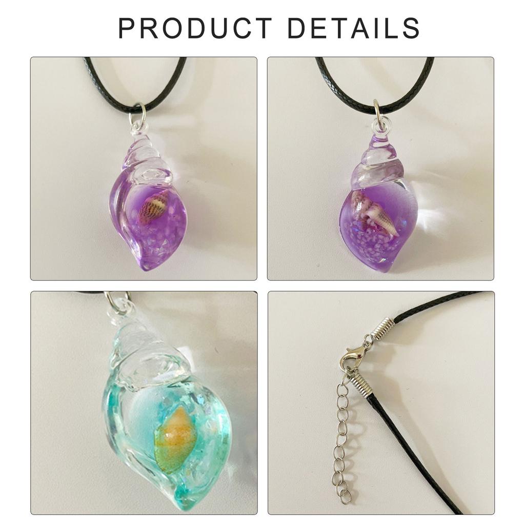 Resin Conch Pendant Necklace Fashionable Resin Conch Necklace Unique Pendant Neckchain for Daily Wear Parties