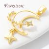Charm Jewelry Making 18K Real Gold Plated Jewellery Charms Accessories,Pendant For Needlework,Fashion Star/Moon Pendant