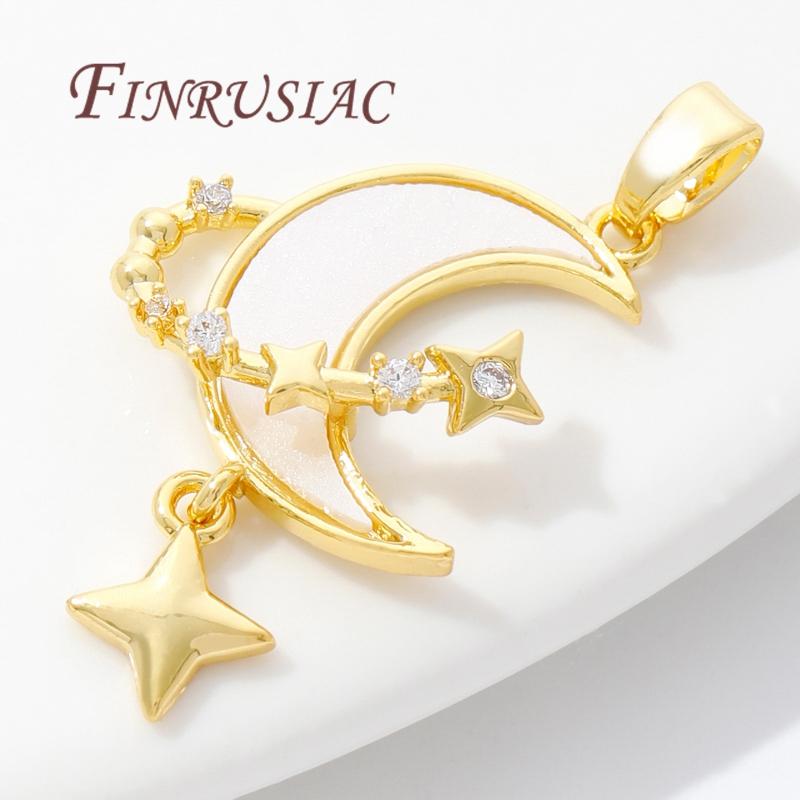 Charm Jewelry Making 18K Real Gold Plated Jewellery Charms Accessories,Pendant For Needlework,Fashion Star/Moon Pendant