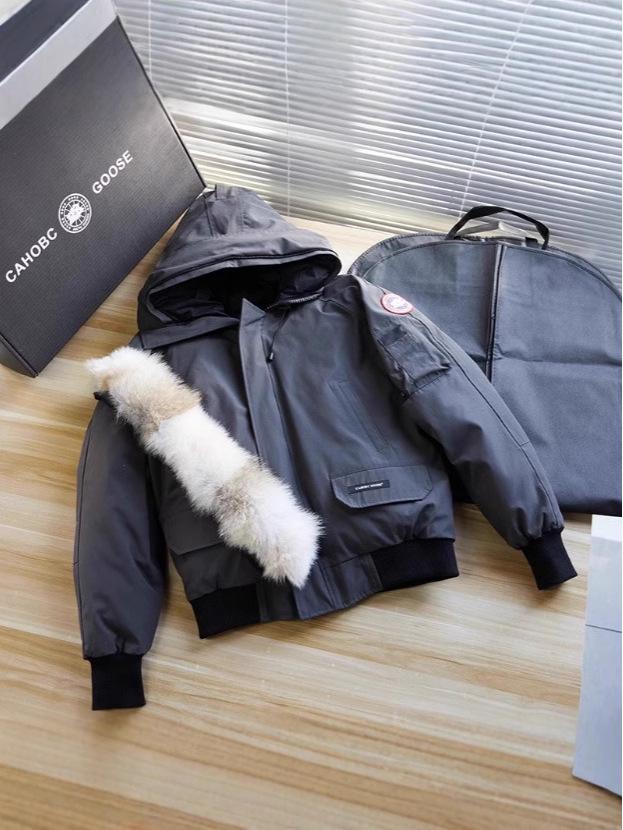 Winter Pure Canada Goose Down Bomber Jacket Putin Style Unisex White Duck Cold-Proof