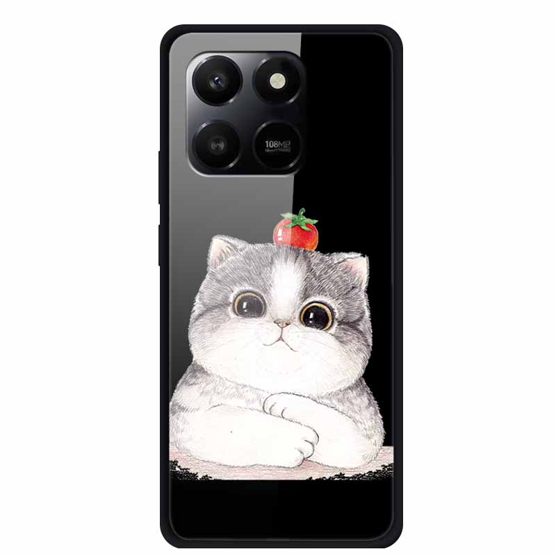 Phone Case For Honor 400 Smart Play 10T Case Luxury Cartoon Tempered Glass Hard Back Cover For Honor X7d Case Coque Funda Shell