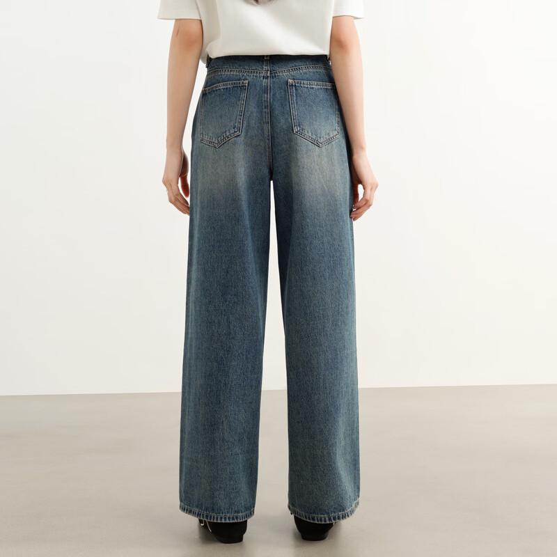 Elva' Island Women's Retro Wide-Leg Denim Trousers