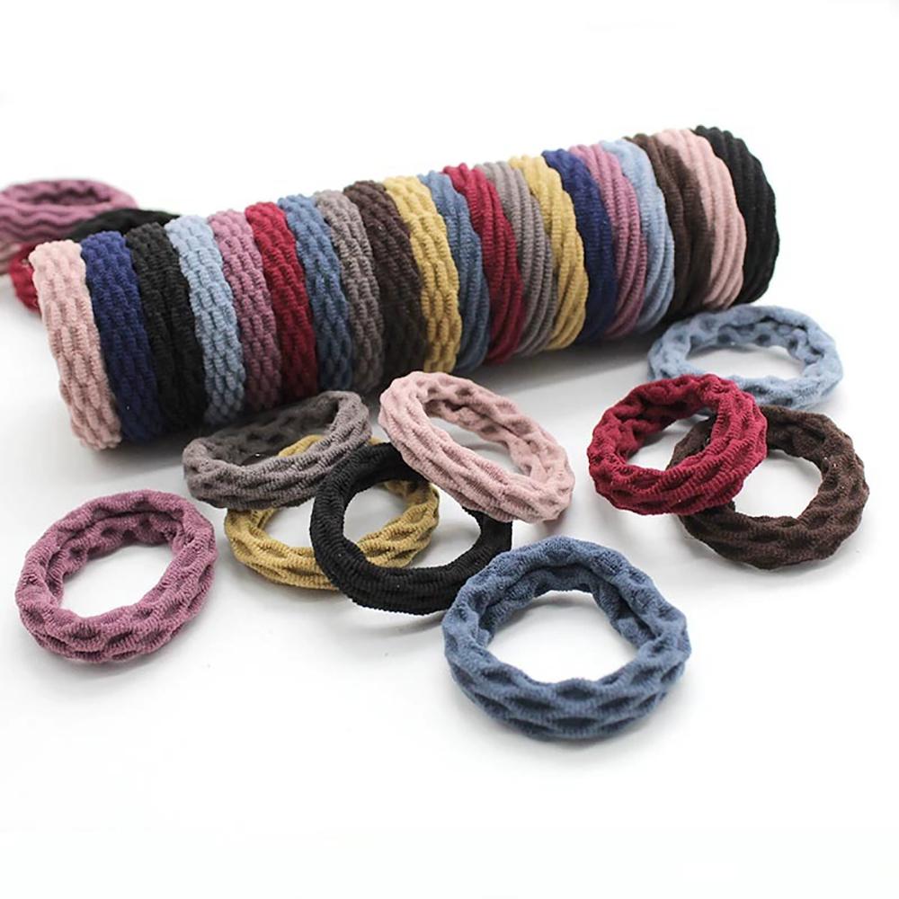 20PCS Women Girls Simple Basic Elastic Hair Bands Ties Scrunchie Ponytail Holder Rubber Bands Fashion Headband Hair Accessories