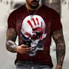 Skull Pattern Personality T-Shirt Summer Soft Comfortable Men's T-Shirts Casual Comfortable Loose Breathable Short-Sleeve T-Shirt