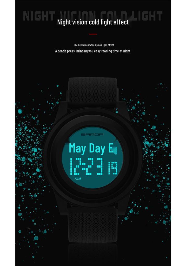 SANDA Men’s Fashionable Waterproof Multifunctional Sports Watch for Students