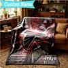 1PC Custom Name Blanket Atlanta-Falcons Rise Up Flannel blankets Patterns Throw Blanket All-Season Soft Gift for Couch, Bed, Camping, Birthday gifts