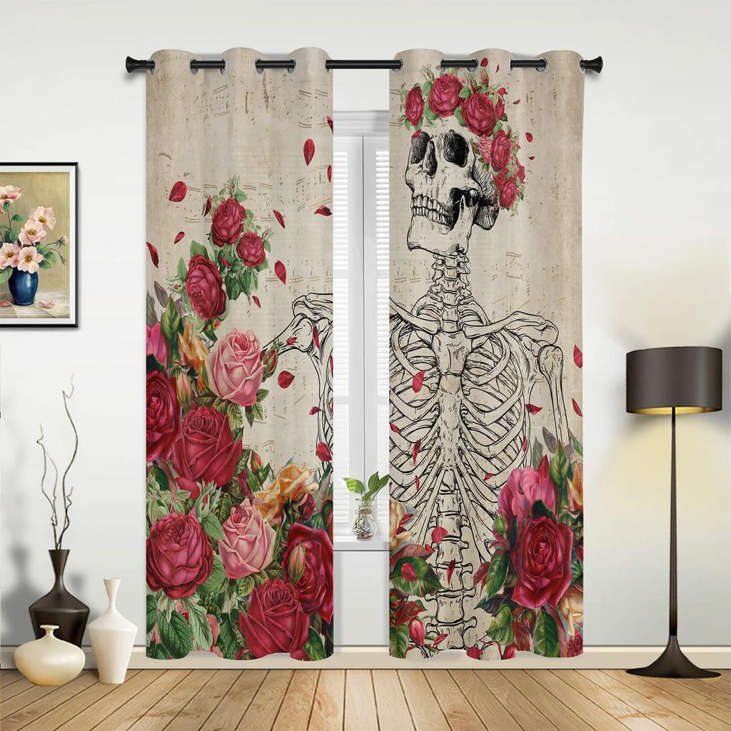 Peonies Roses Flower White Curtains for Bedroom Living Room Drapes Kitchen Children's Room Window Curtain Modern Home Decor