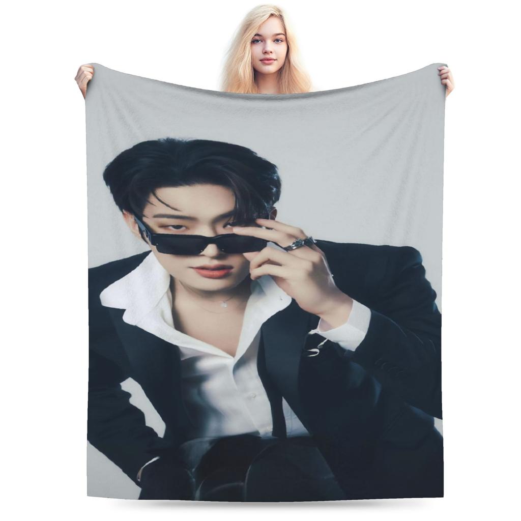 Kpop A-AteezS Blanket Soft Comfortable Plush Bedding Throws For Girls Boys Outdoor Flannel Bedspread Bed Cover