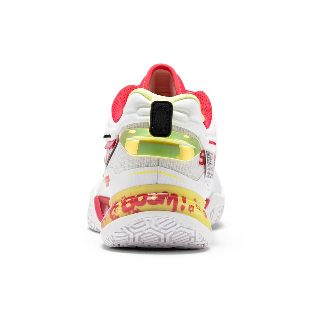 Li Ning Saga 3pro Cushioning Slip Resistant Abrasion Resistant Low Top Badminton Shoes Unisex White Yellow AYAV001-5