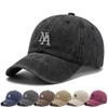 Korean Style Embroidered Flat Brim Baseball Cap - Retro Face-Slimming Sun Protection Hat for Spring and Autumn Outings.