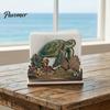 Practical Housewarming Gifts for New Home Rustic Wooden Napkin Holder, Octopus/Bird/Goose/Turtle/Black Bear/Elephant Pattern, Compact Tissue