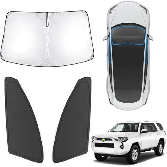 Karltys 3PCS Windshield Sun Shade For -2025 Hyundai Santa Cruz, 210T Thickened Front And Side Window Sunshade Cover  Fit Santa Cruz, Foldable Sun