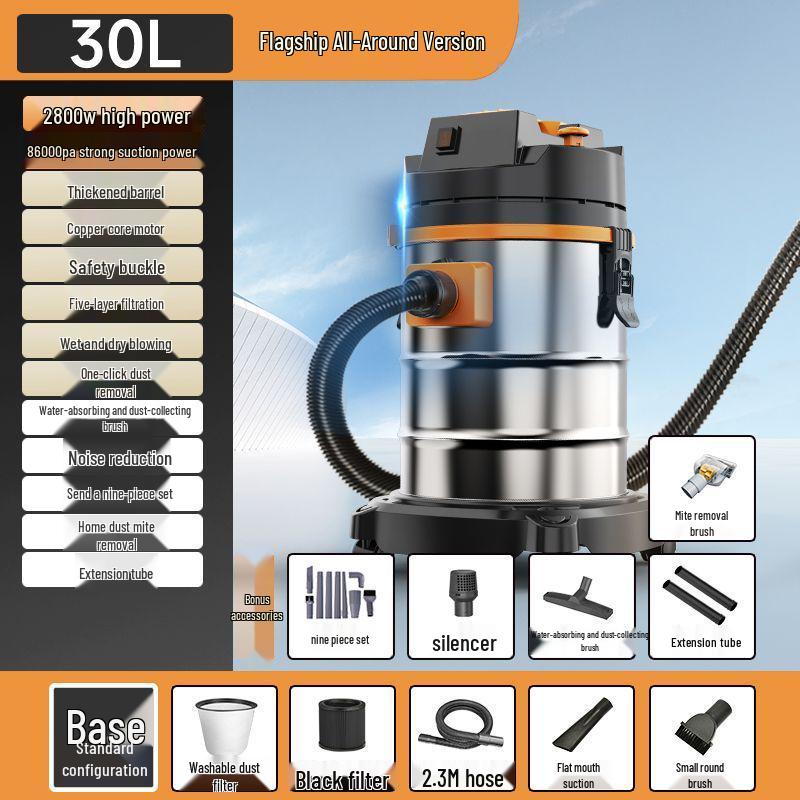 High Suction Vacuum Cleaner for Wet/Dry Use - Ideal for Initial and Grout Cleaning, Car Washing, and Industrial Needs