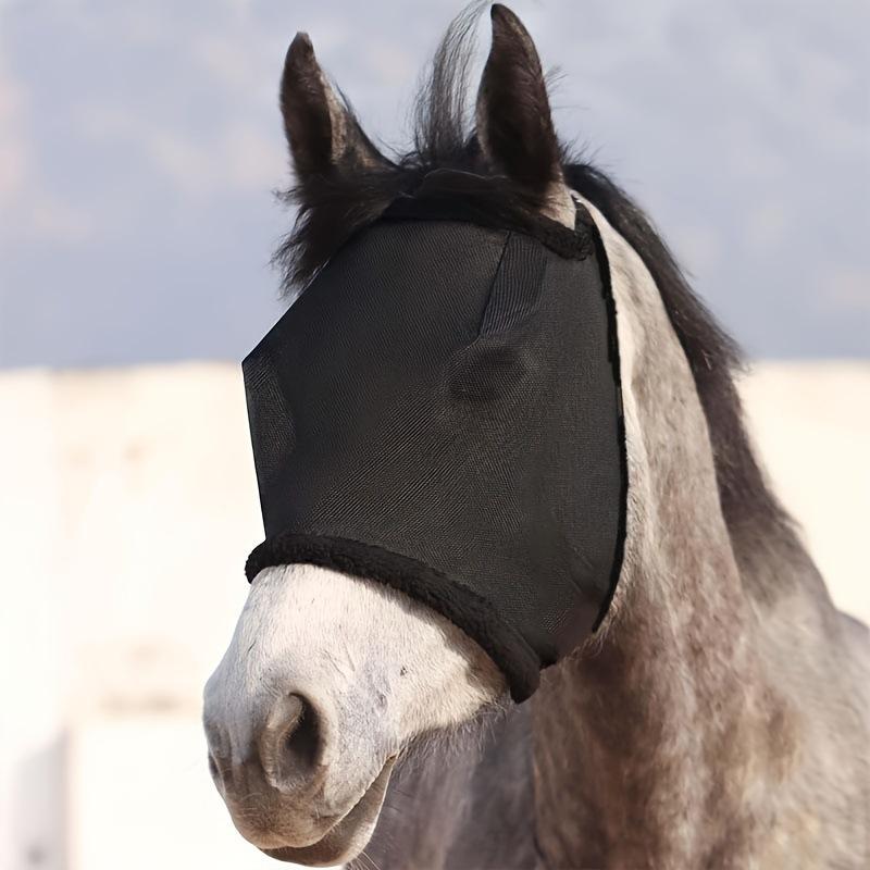 Anti Mosquito Horse Anti Fly Mesh Mask Ear Masks Protector Flying Mask Horse Riding Equestrian Equipment