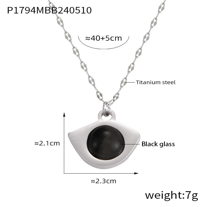 Retro Tiger Eye Fish Mouth Titanium Steel Necklace for Women - Fashionable Light Luxury Design