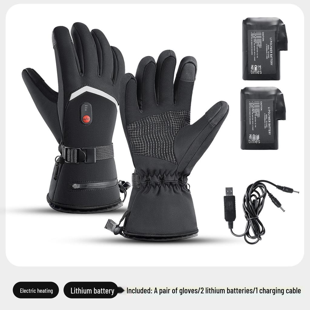 Winter Windproof Electric Heated Touchscreen Gloves for Outdoor Activities, Riding, and Skiing - Unisex Coldproof Warm Gear