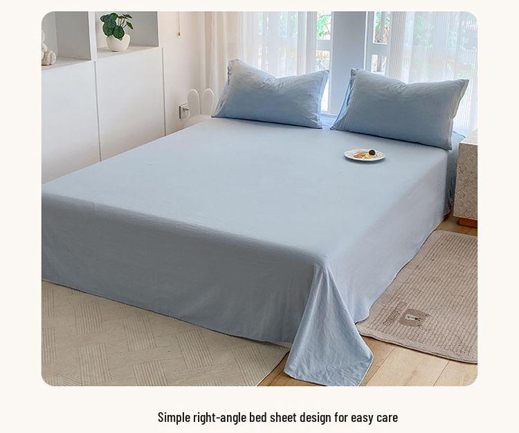 G5Z Cotton Bedding Set - Simple Solid Color, 3 or 4-Piece Options for Double or Single Bed
