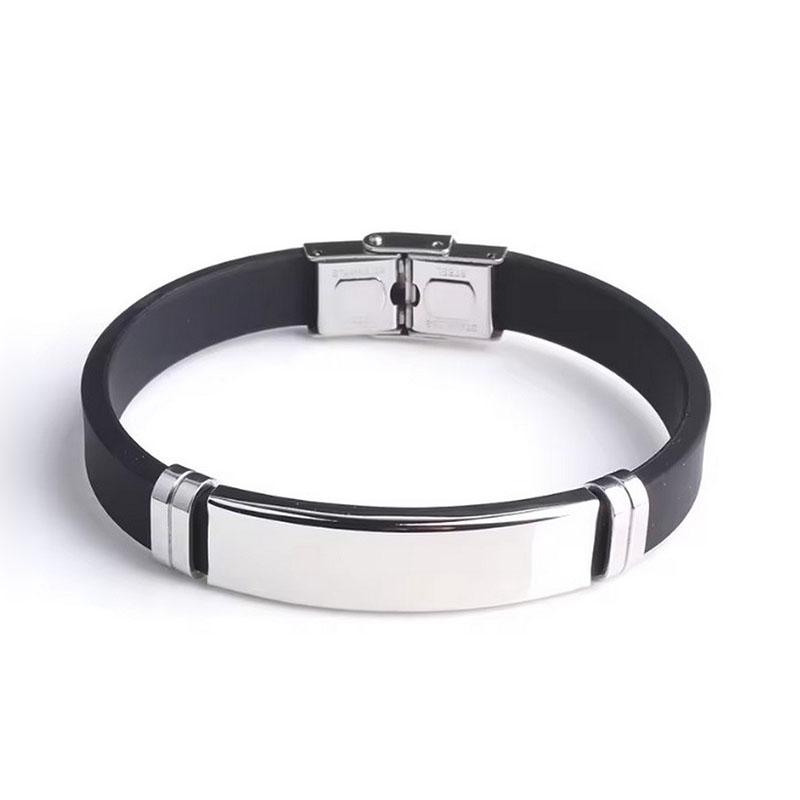 Outdoor Sports Wristband Stainless Steel Cuff Bangle Hand Accessories Simple Design Resistant Durable Silicone Bracelets