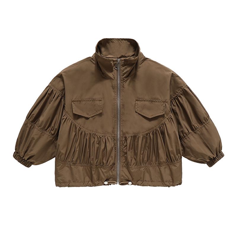 

Стильный тренч для девочек со стойкой - Новинка осени 2025, кардиган верхняя одежда для малышек 140 cm