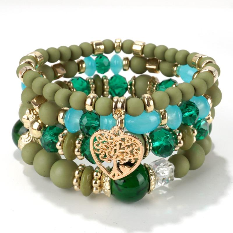 Bohemian bracelet creative tassel multi-layer beaded bracelet