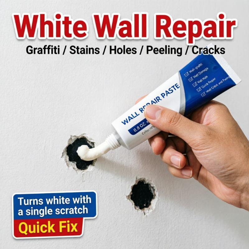 Waterproof Wall Repair Paste 250g Quick Dry White Drywall Filler for Bathroom Bedroom Wall Damage Mending